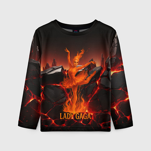 Детский лонгслив Леди Гага огненная балерина / 3D-принт – фото 1