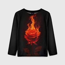 Лонгслив детский Flaming rose, цвет: 3D-принт
