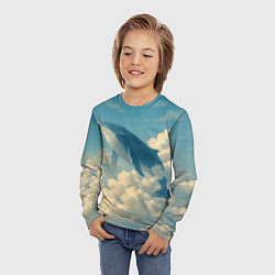 Лонгслив детский Кит в облаках, цвет: 3D-принт — фото 2