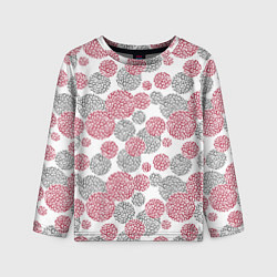 Лонгслив детский Крупный красный серый горох с леопардовой текстуро, цвет: 3D-принт