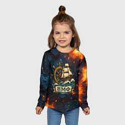 Лонгслив детский ВМФ корабль и штурвал, цвет: 3D-принт — фото 2