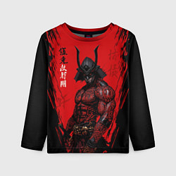 Детский лонгслив Демон Они самурай