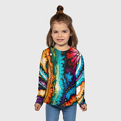Лонгслив детский Разноцветный узор, цвет: 3D-принт — фото 2
