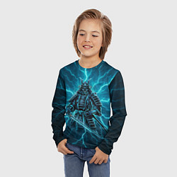 Лонгслив детский Демонический электросамурай, цвет: 3D-принт — фото 2
