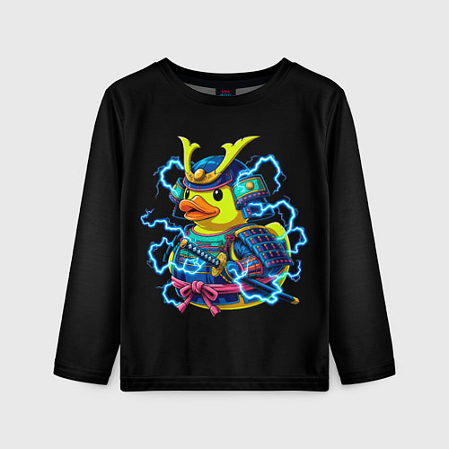 Детский лонгслив Электрическая уточка самурай / 3D-принт – фото 1