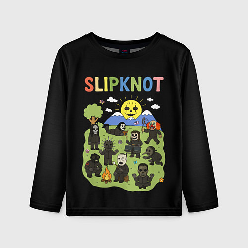 Детский лонгслив Slipknot, мультяшный стиль / 3D-принт – фото 1
