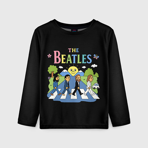 Детский лонгслив The Beatles, мультяшный стиль / 3D-принт – фото 1