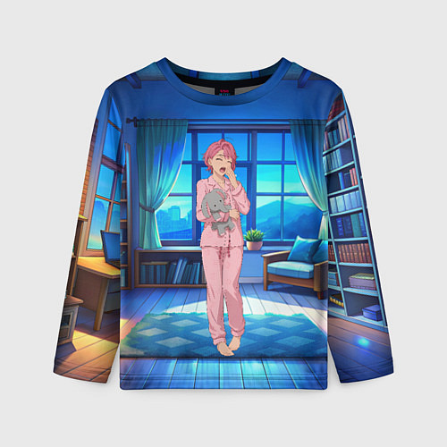 Детский лонгслив Сиратори Айра хочет спать / 3D-принт – фото 1