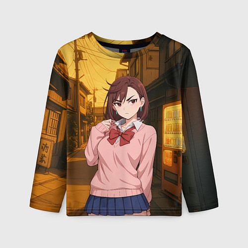 Детский лонгслив Недовольная Сиратори Айра / 3D-принт – фото 1