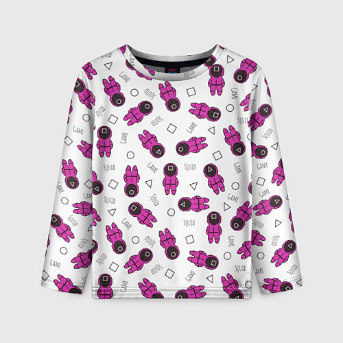 Детский лонгслив Персонажи корейского сериала игра в кальмара / 3D-принт – фото 1