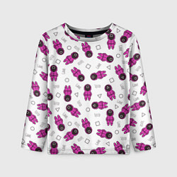 Лонгслив детский Персонажи корейского сериала игра в кальмара, цвет: 3D-принт