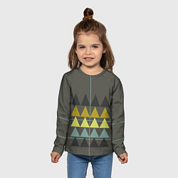 Лонгслив детский Абстрактный лес, геометрический с однотоном, цвет: 3D-принт — фото 2