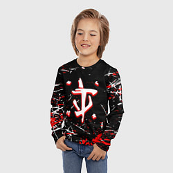 Лонгслив детский Doom краски штрихи, цвет: 3D-принт — фото 2