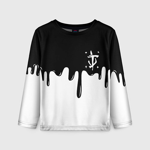 Детский лонгслив Doom logo жидкие краски / 3D-принт – фото 1