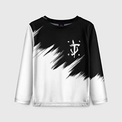 Детский лонгслив Doom краски черно белый