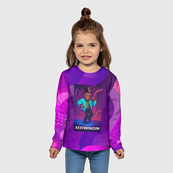 Лонгслив детский XXXTentacion танцует в стиле 80х, цвет: 3D-принт — фото 2