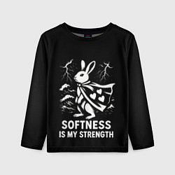 Лонгслив детский Заяц герой - сила в мягкости, цвет: 3D-принт