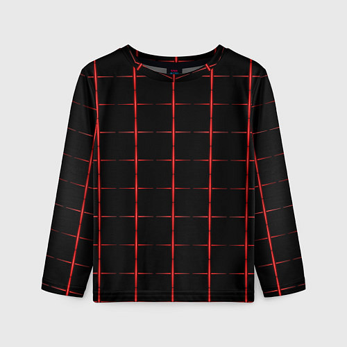 Детский лонгслив Color black red crosses / 3D-принт – фото 1