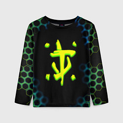 Лонгслив детский Doom соты кислотное лого, цвет: 3D-принт