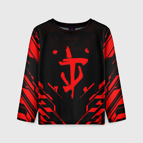 Детский лонгслив Doom geometry red steel / 3D-принт – фото 1