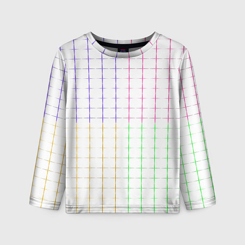 Детский лонгслив Color white multicolored stripes / 3D-принт – фото 1