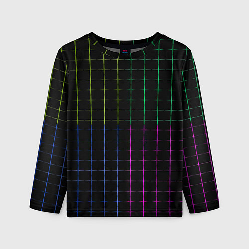 Детский лонгслив Color black multicolored stripes / 3D-принт – фото 1