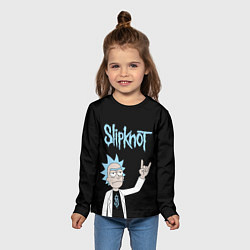 Лонгслив детский Slipknot и Рик Санчес из Рик и Морти, цвет: 3D-принт — фото 2