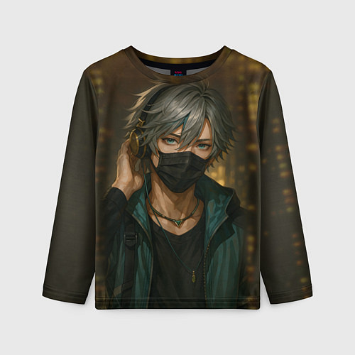 Детский лонгслив Красивый парень в маске / 3D-принт – фото 1