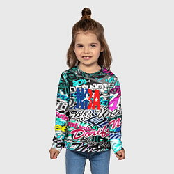 Лонгслив детский NBA надписи текстура, цвет: 3D-принт — фото 2