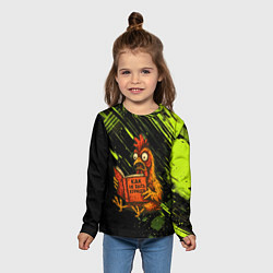 Лонгслив детский Курица читает книгу как не быть курицей, цвет: 3D-принт — фото 2