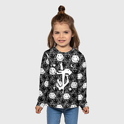 Лонгслив детский Doom x nirvana pattern, цвет: 3D-принт — фото 2
