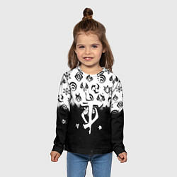 Лонгслив детский Doom черно белые аниме, цвет: 3D-принт — фото 2
