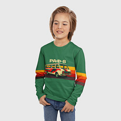 Лонгслив детский Ретро автобус РАФ-8 поп-арт, цвет: 3D-принт — фото 2