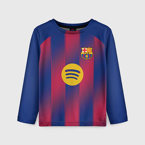Детский лонгслив Ламин Ямаль, Барселона домашняя форма 2025 2026 / 3D-принт – фото 1