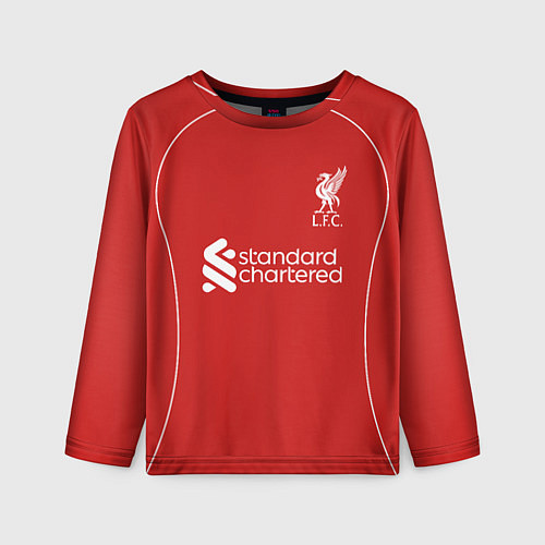 Детский лонгслив Салах, Ливепрпуль домашняя форма 2025 2026 / 3D-принт – фото 1