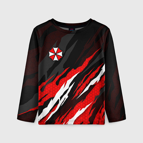 Детский лонгслив Umbrella - красное пламя / 3D-принт – фото 1