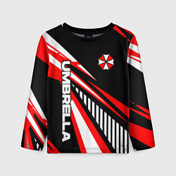 Лонгслив детский Красный спортивный - Umbrella, цвет: 3D-принт