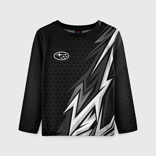 Детский лонгслив Subaru - монохромный черный / 3D-принт – фото 1