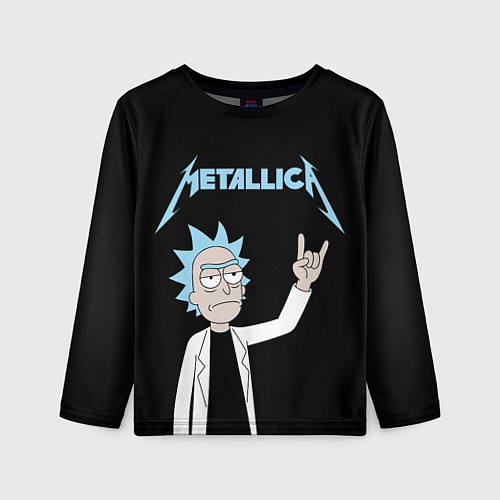 Детский лонгслив Metallica и Рик рокер из Рик и Морти / 3D-принт – фото 1