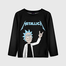 Лонгслив детский Metallica и Рик рокер из Рик и Морти, цвет: 3D-принт