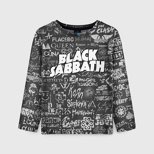 Детский лонгслив Black Sabbath pattern / 3D-принт – фото 1