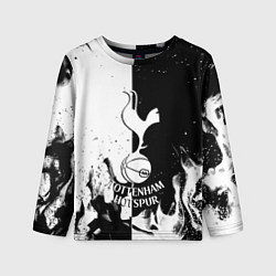 Лонгслив детский Тоттенхэм черно белый огонь, цвет: 3D-принт