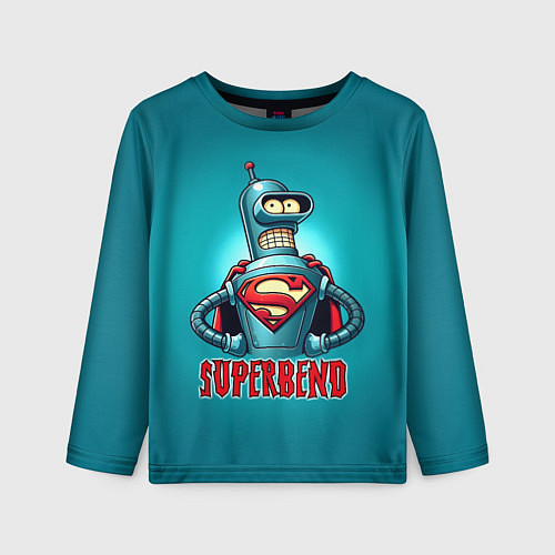Детский лонгслив Bender superman - collaboration / 3D-принт – фото 1