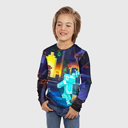 Лонгслив детский Майнкрафт - рейд в подземелье, цвет: 3D-принт — фото 2