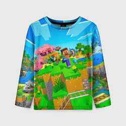 Лонгслив детский Майнкрафт - на встречу приключениям, цвет: 3D-принт