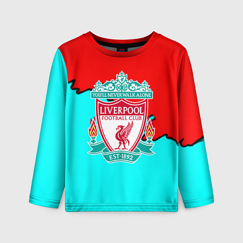 Детский лонгслив Liverpool краски текстура штрихи / 3D-принт – фото 1
