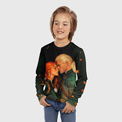 Лонгслив детский Влюбленные Геральт и Трисс, цвет: 3D-принт — фото 2