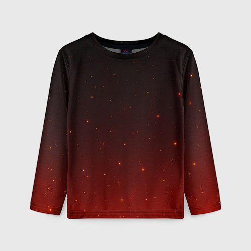 Детский лонгслив Черно-красный градиент со свечением / 3D-принт – фото 1