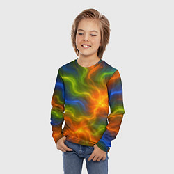 Лонгслив детский Разноцветный дым, цвет: 3D-принт — фото 2
