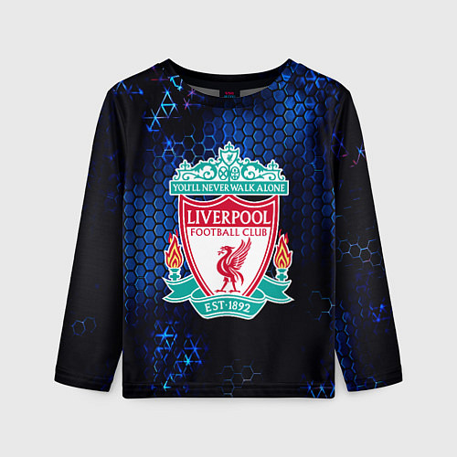 Детский лонгслив Ливерпуль соты броня / 3D-принт – фото 1